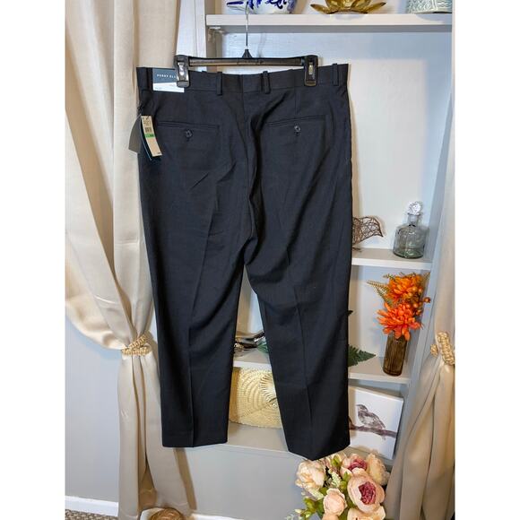 NWT $150 Men’s Perry Ellis 34x30 Regular Fit Black Dress Pants without Pockets - Picture 2 of 10